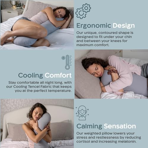 SleepCloud Weighted Body Pillow 65lbs for Deeper Sleep