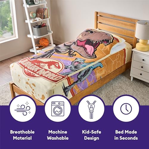 ZippySack Twin Bed Zip-Up Blanket with Side Pocket and Durable Zipper