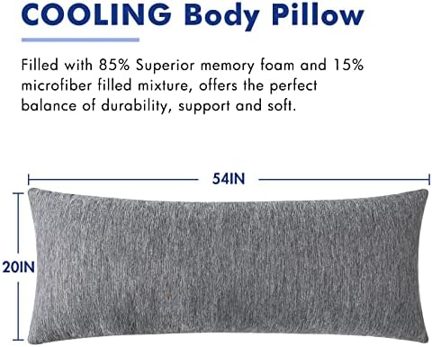 MIULEE Cooling Memory Foam Body Pillow for Adults