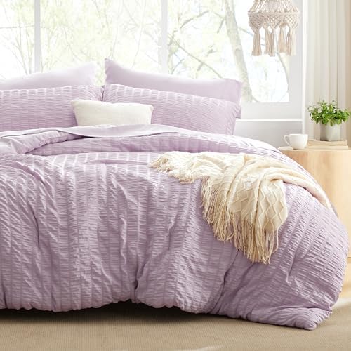 Loves Cabin Seersucker Lavender Comforter Set 5 Pieces