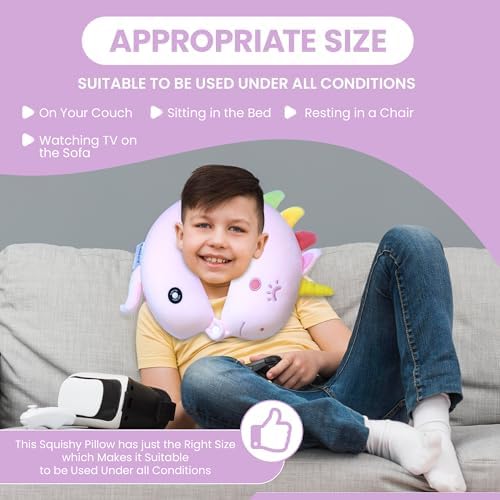 SENSORY4U Vibrating Unicorn Neck Pillow for Kids Travel