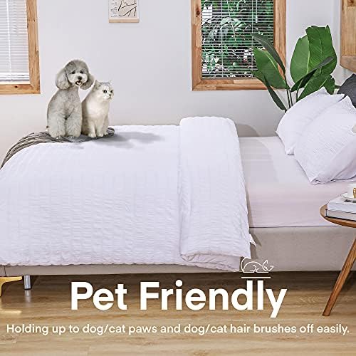 AveLom Seersucker Comforter Set Queen 90x90 3 Piece