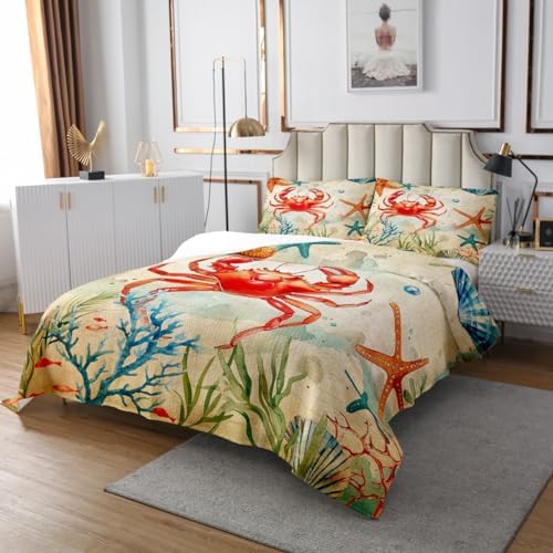Erosebridal Marine Life King Bedspread Set