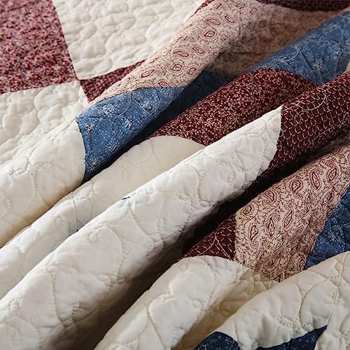 VISIMISI Cotton Bedding Quilt Set 3 Pieces Reversible Star Pattern