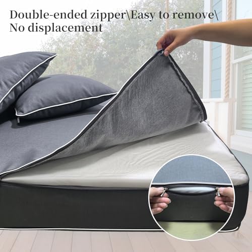Durable Outdoor Daybed Cushion Cover Twin - Dark Gray