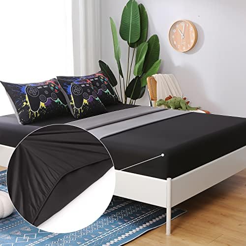 JQinHome Twin Gamer Comforter Set - 6 Piece Bed in A Bag