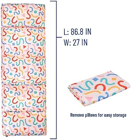 Wildkin Kids Floor Lounger - Travel-Friendly Confetti Peach