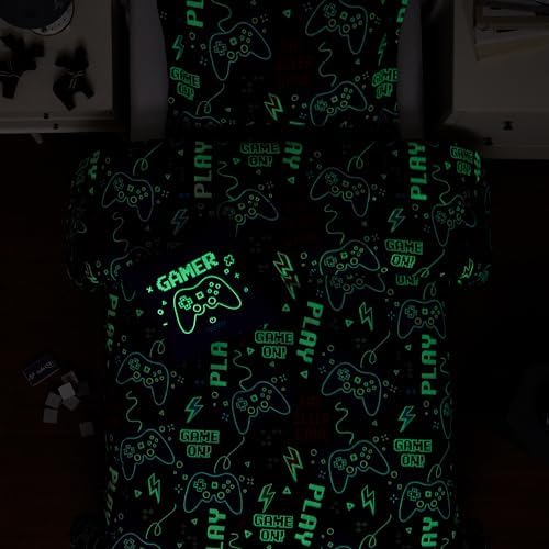 Glow in the Dark Gamer Comforter Set Twin Size
