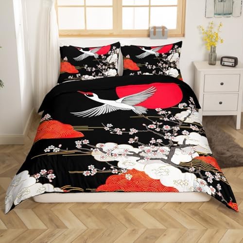 Feelyou Cherry Blossoms Duvet Cover Set King Size