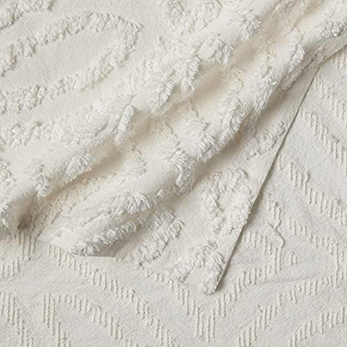 Beatrice Home Fashions Wedding Ring Chenille Bedspread Queen Ivory