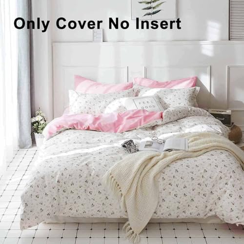 Faincy Pink White Duvet Cover Set 3 Pcs Queen Size
