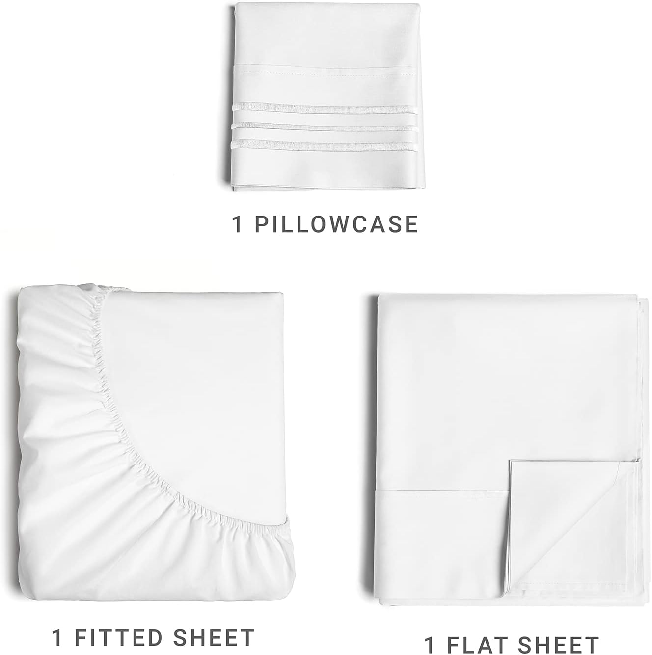 CGK Unlimited Twin Size 3 Piece Sheet Set - White