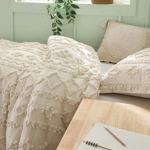 Bedsure Tufted Boho Comforter Set Twin Size