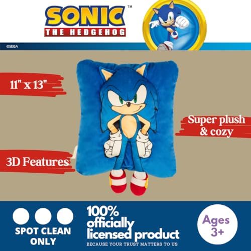 Franco Sonic The Hedgehog Plush Snuggle Pillow