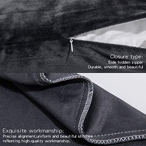 NTBAY Velvet Pillowcases 2 Pack 20x30 Inches Charcoal Grey