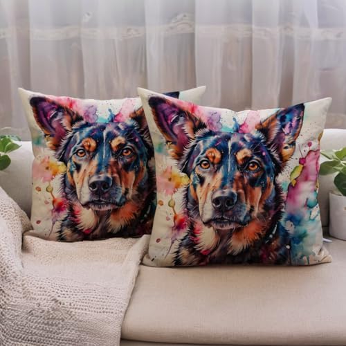7COLORROOM Watercolor Animal Throw Pillow Covers 2Pack