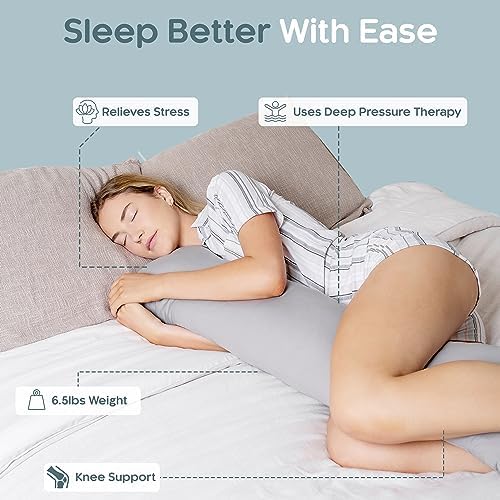SleepCloud Weighted Body Pillow 65lbs for Deeper Sleep