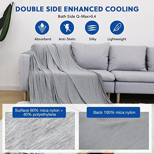 HOMFINE Cooling Blanket for Hot Sleepers - 60x80 inches Grey