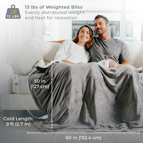 Pure Enrichment Heated Weighted Blanket 13 lbs 50x60 2-in-1
