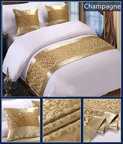 Twelve Champagne King Bed Scarf Runner Bedding Scarves 1