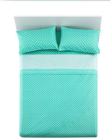 Vonty Kids Bed Sheets Twin Green Whale Print Set