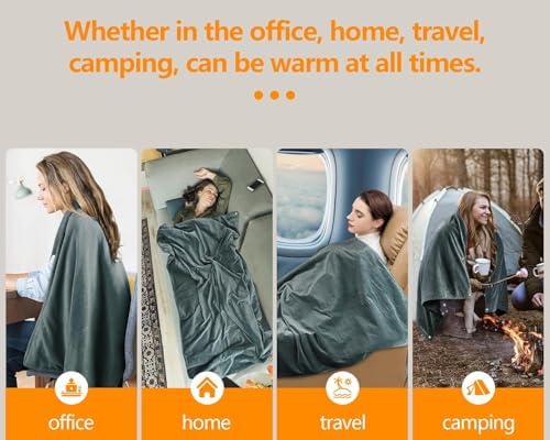 MIUPWULA Heated Throw Blanket with 10000mAh Power Bank