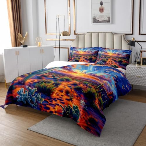 Erosebridal Neon Cactus Bedspread Set Queen Size