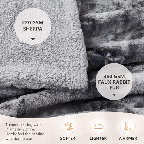 Homemate Heated Blanket - 50x60 Electric Throw with 10 Heat Levels