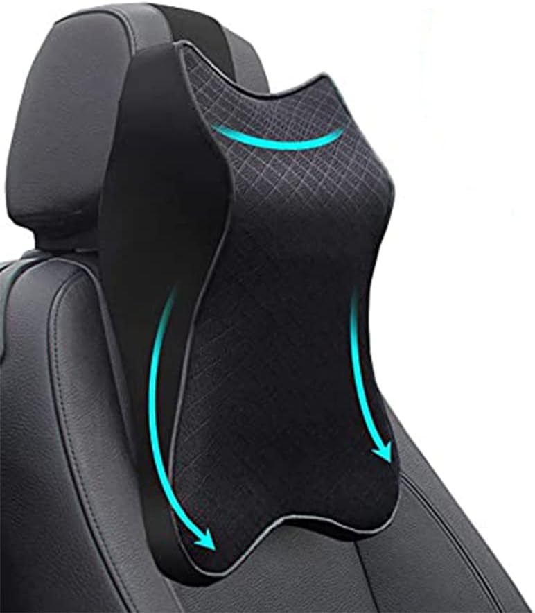 WAQIA Car Seat Neck Pillow with Memory Foam and Removable Cover