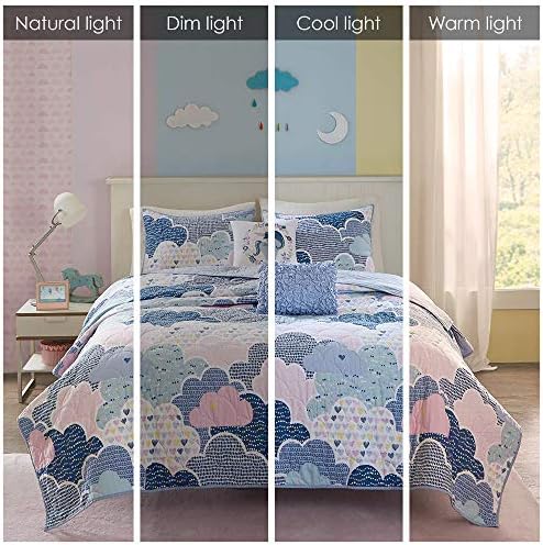 Reversible Cotton Quilt Set - Cloud Blue 5 Piece Kids Bedding