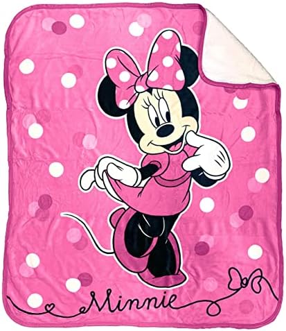 Jay Franco Disney Minnie Mouse Sherpa Throw Blanket - 50 x 60 Inches