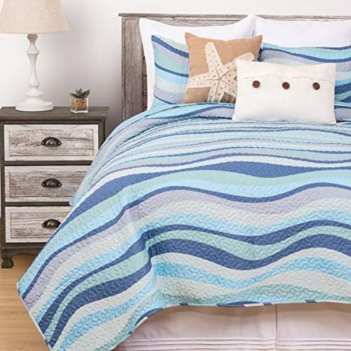 CF Home Sea Waves Blue Ocean Coastal FullQueen Bedding Set