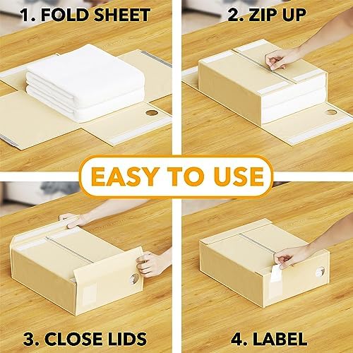 SpaceAid 8 Pack Bed Sheet Organizers for Linen Closet