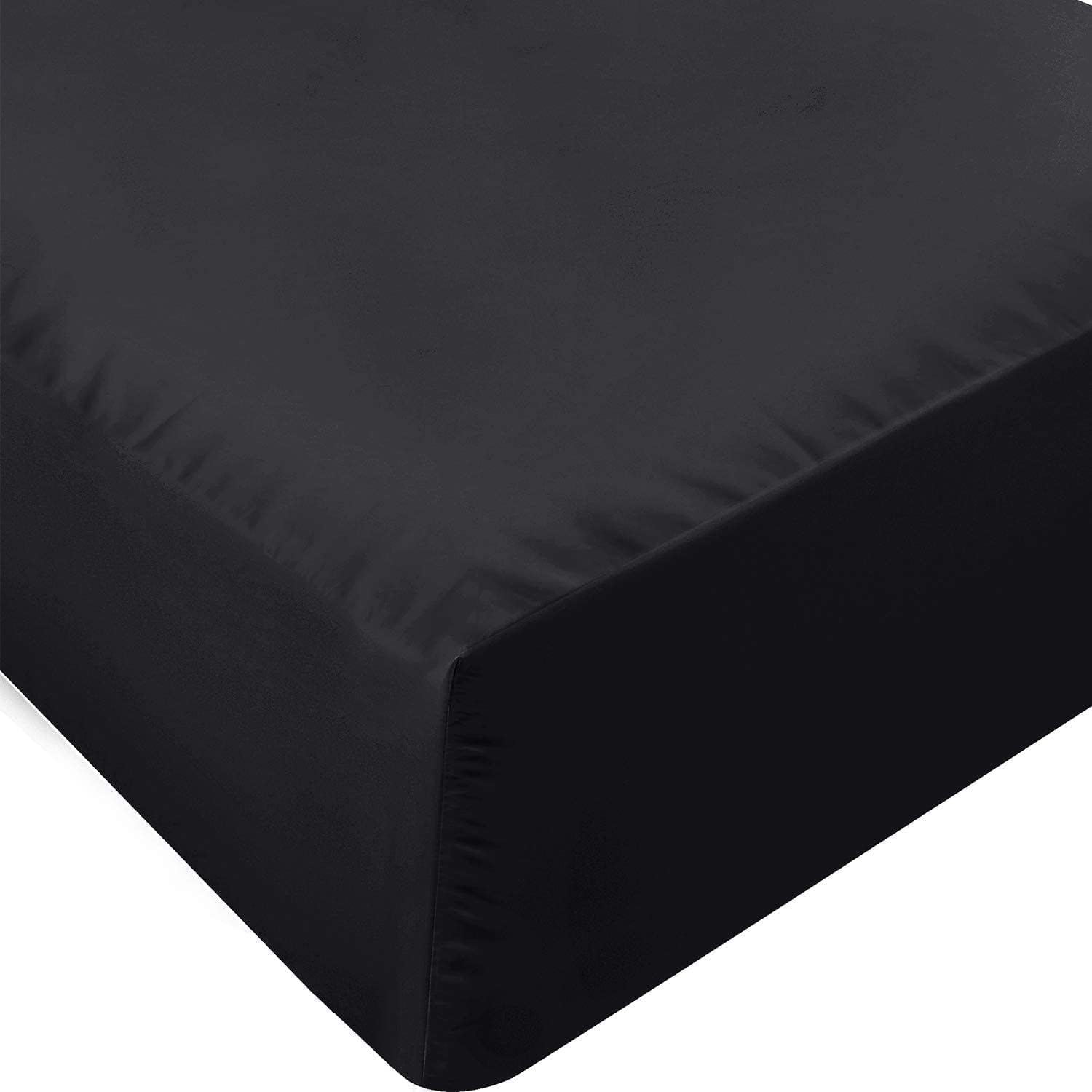 NHNHN Fitted Sheet Full Size Black 54x75