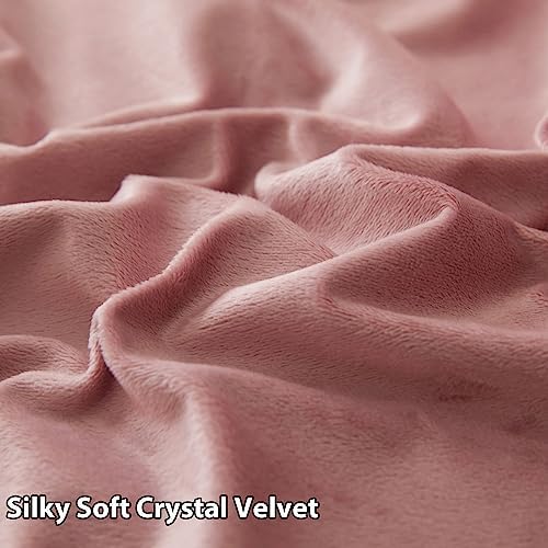 LIFEREVO Velvet Body Pillowcase with Pom-Poms 20x54 Old Pink