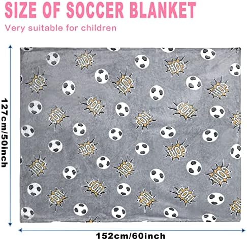 Wesan Glow in The Dark Soccer Throw Blanket 50x60