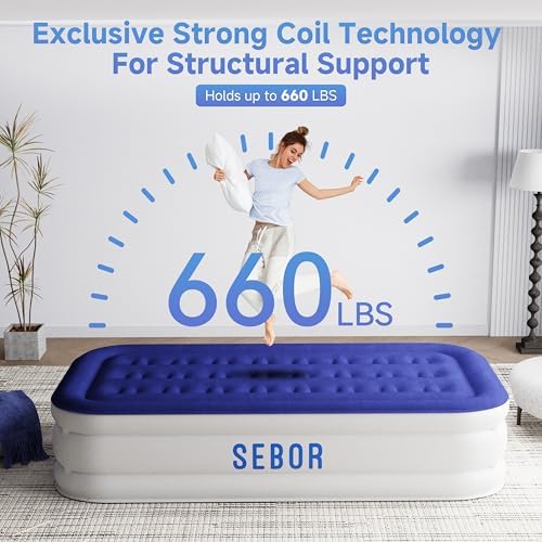 Sebor Air Mattress Twin with Built-in Pump 18