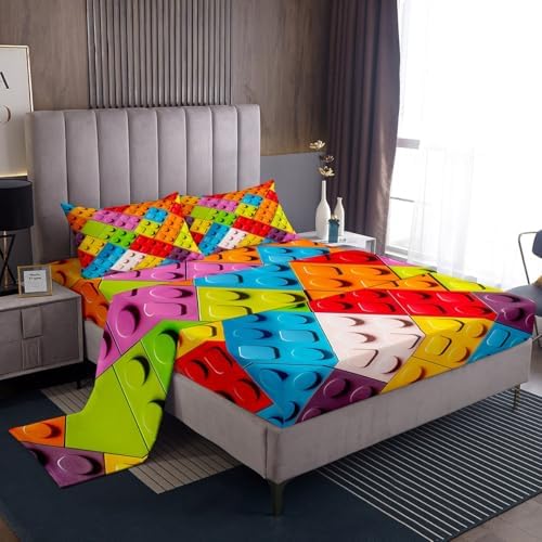 Feelyou Toy Brick Bed Sheet Set for Kids 1