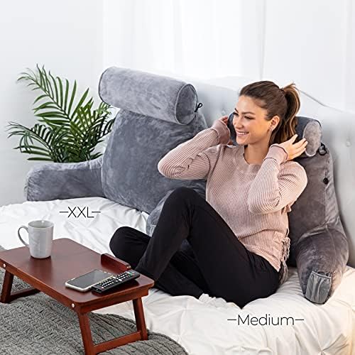 Husband Pillow Medium Dark Grey - Reading and Bed Rest Pillow