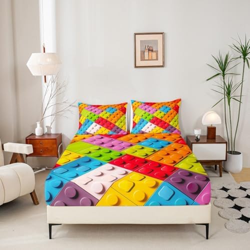 Feelyou Toy Brick Bed Sheet Set for Kids 1