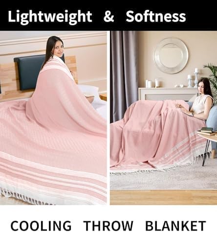 Genovega Lightweight Summer Throw Blanket Queen Size