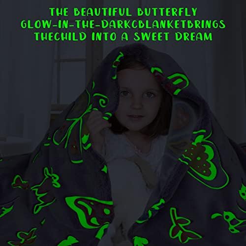 Glow in the Dark Butterfly Blanket for Girls and Kids