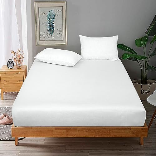 Royale Linens 300 TC Twin Fitted Sheet - 100 Combed Cotton Deep Pocket