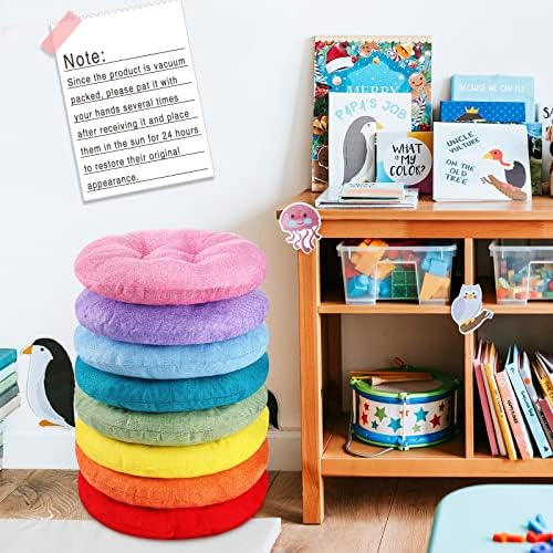 Fumete 8 Pcs 16 Inch Round Floor Cushions for Kids
