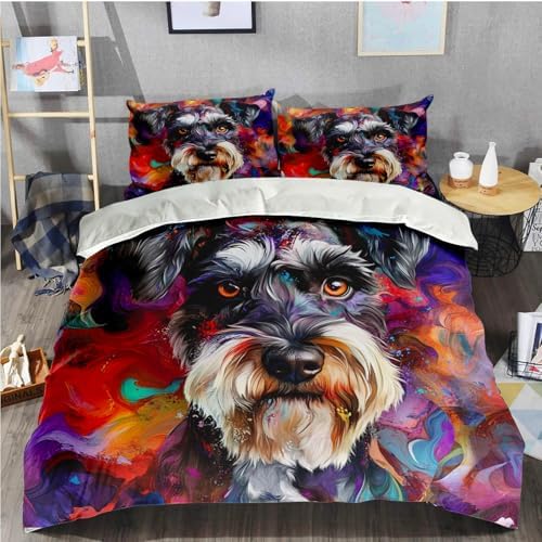 Custom 3D Print Dog Duvet Cover Set for Kids