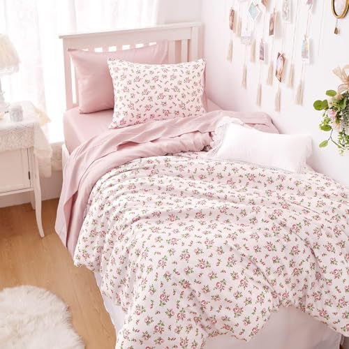 Wake In Cloud Coquette Duvet Cover Set Pink Floral