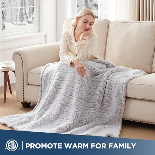 Westinghouse Electric Blanket Throw 50x60 Inches Grey