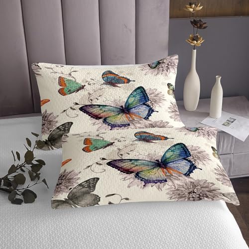 Erosebridal Butterfly Flower Bedspread Queen Size