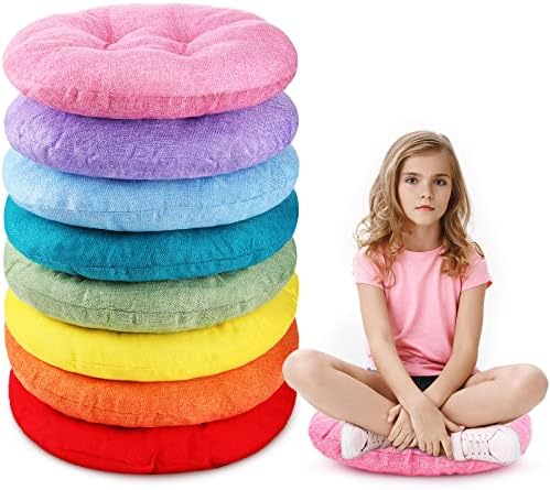 Fumete 8 Pcs 16 Inch Round Floor Cushions for Kids