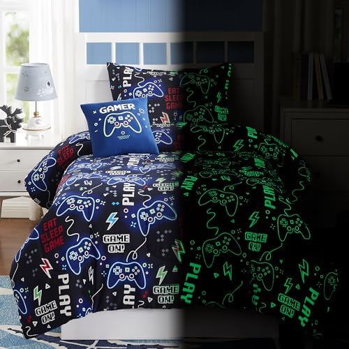 Glow in the Dark Gamer Comforter Set Twin Size